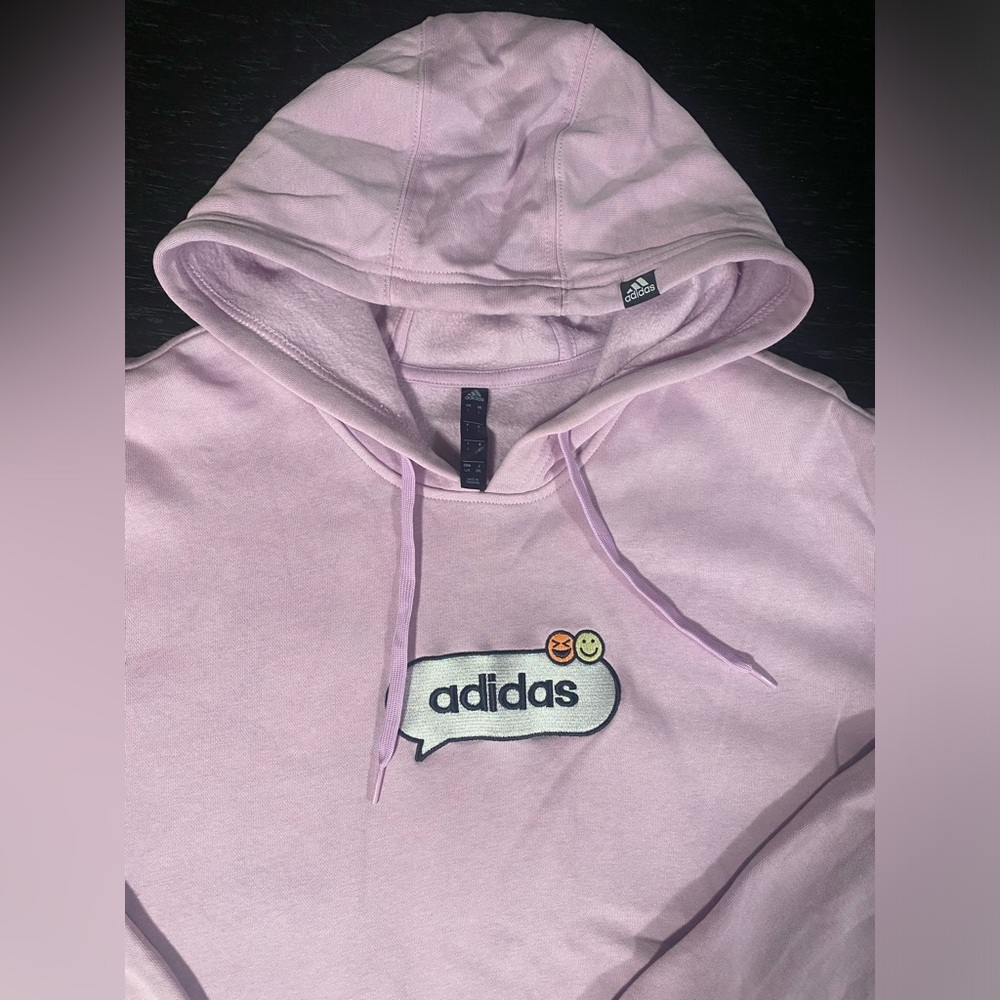 Adidas Optimoticons Graphic Fleece Hoodie Unisex / Size Large / PTP 28 inches